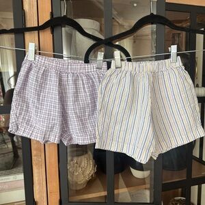 Lot of 2 Bella Bliss seersucker striped pastel toddler boys shorts easter spring
